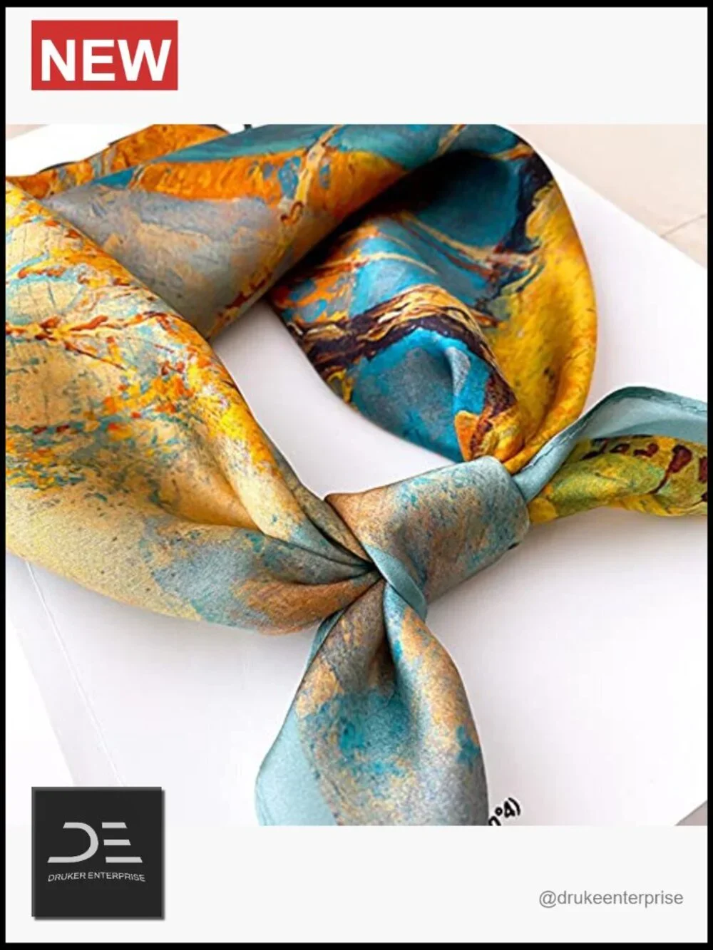 100% Mulberry Silk 21x21 Small Square Scarf Women